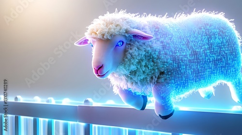 Digital Sheep, AI, Futuristic Farm Animal - AI & Artificial Intelli. photo