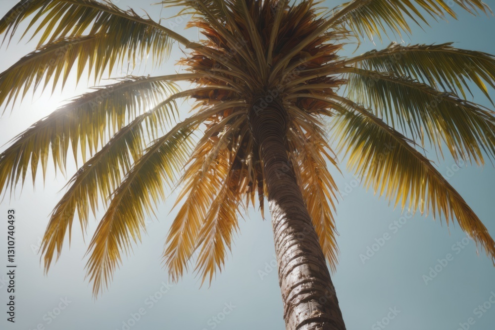 Obraz premium Coconut palm trees against a blue sky