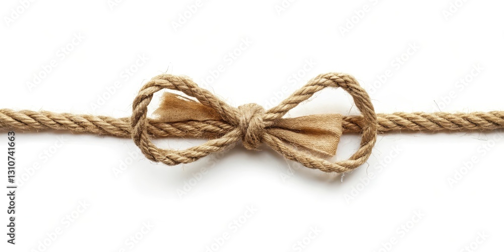 A bow knot tightly tied on a thin, sturdy string with a subtle texture and natural coloration, showcasing its intricate design , tie, knot A bow knot tightly tied on a thin, sturdy string with a subtle texture and natural coloration, showcasing its intricate design , tie, knot