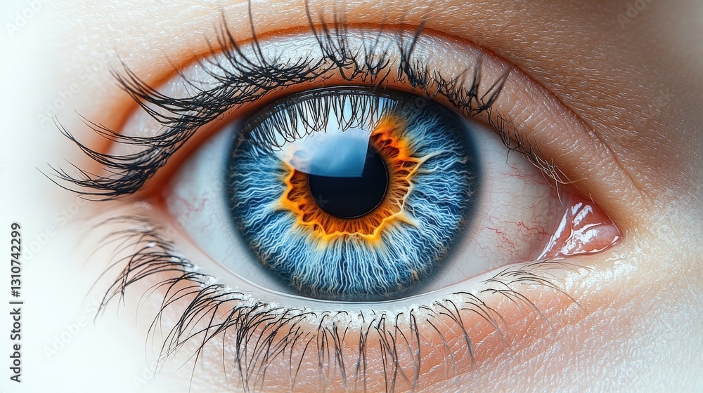 Close-Up of a Striking Blue and Brown Human Eye Close-Up of a Striking Blue and Brown Human Eye