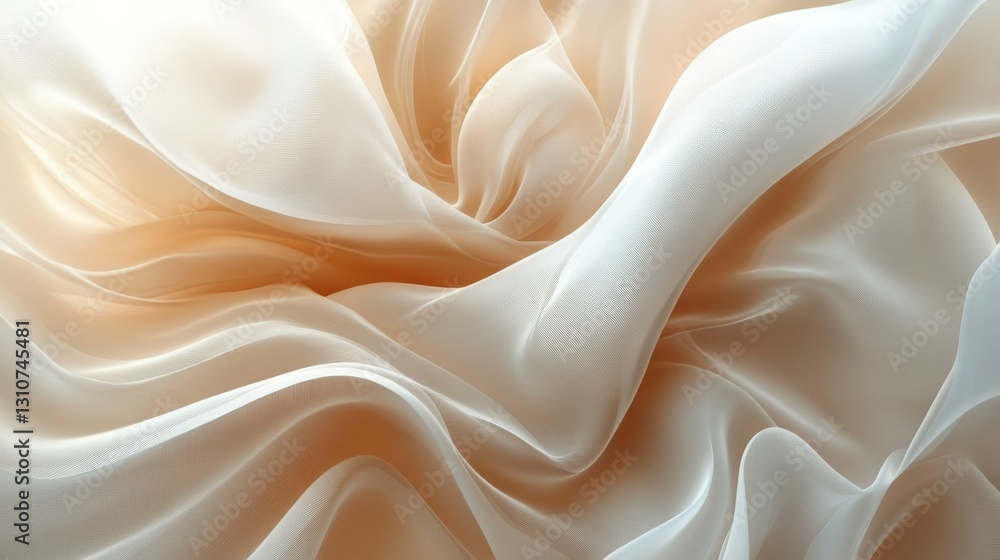 Delicate flowing fabric with soft colors and gentle textures