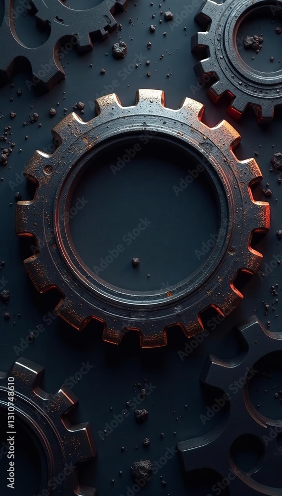 A sleek and sophisticated gear design template with a metallic finish, futuristic, concept A sleek and sophisticated gear design template with a metallic finish, futuristic, concept