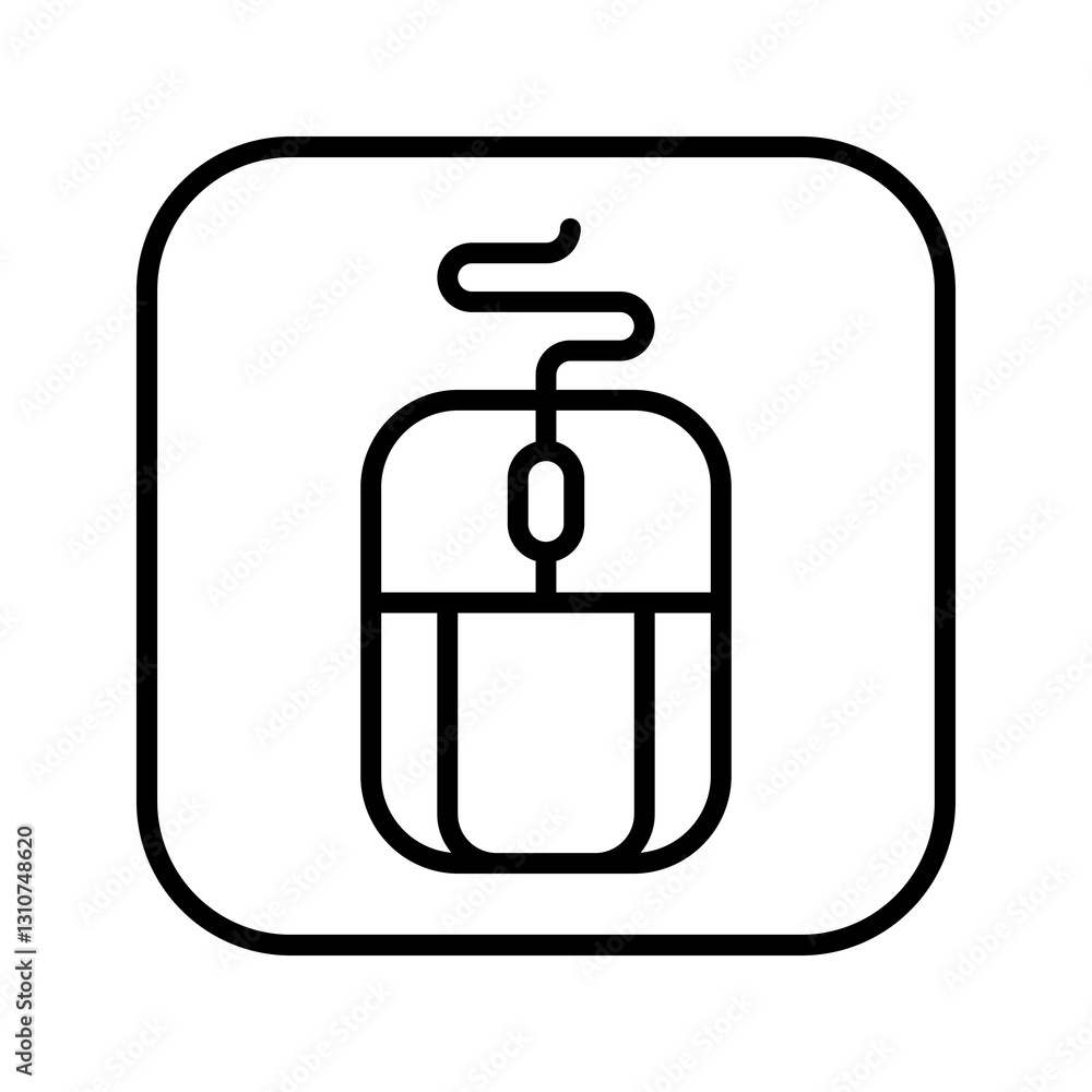 Computer mouse and mouse pad outline icon vector Computer mouse and mouse pad outline icon vector