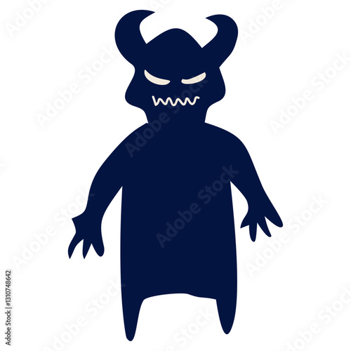 Cute Halloween Monster Illustration in Flat Design Style. Vector Character.