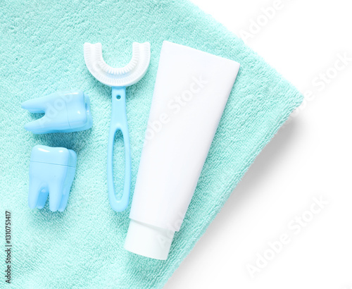 Towel with children's tooth...