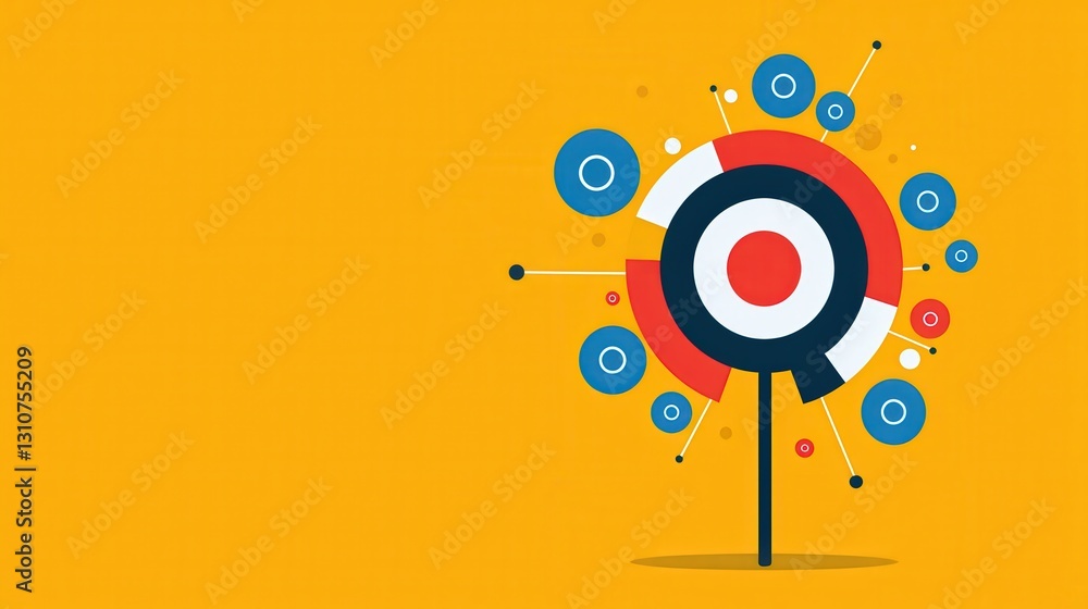 Fototapeta premium Exploring business growth with interactive target icons