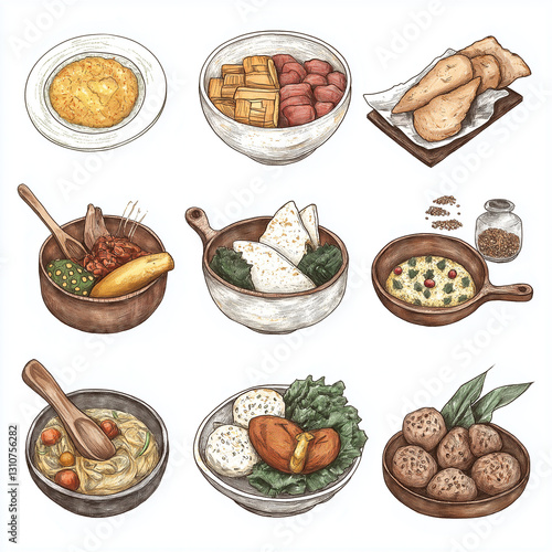 food, collage, meal, salad, meat, tomato, dish, soup, dinner, chicken, cuisine, diet, pasta, plate, fish, vegetable, set, lunch, healthy, restaurant, menu, vegetables, cooking, collection, recipes, br