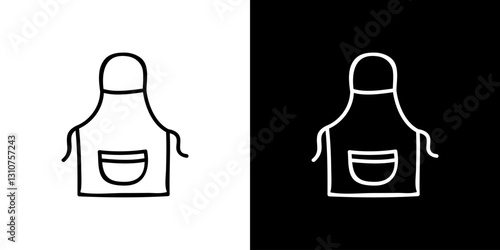 Cooking cloth icon. Kitchen utensils. Household appliances. Black and white images. Line icons. Silhouettes.