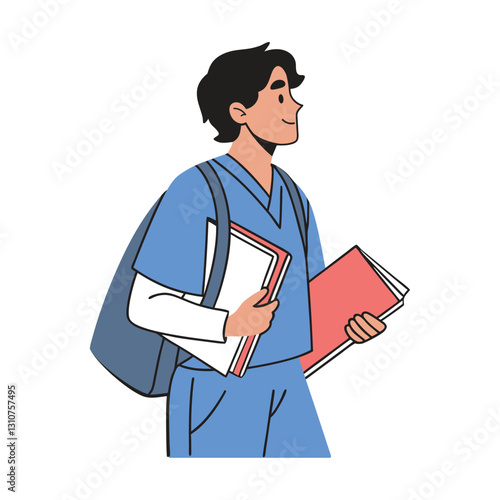 Nursing Student with File