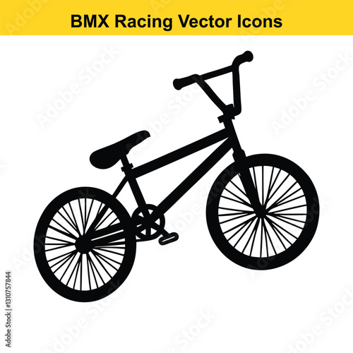 BMX Rider Silhouette Vector High-Flying Cycling Maneuvers.
