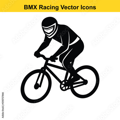 BMX Rider Silhouette Vector High-Flying Cycling Maneuvers.
