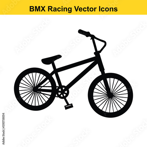 BMX Rider Silhouette Vector High-Flying Cycling Maneuvers.
