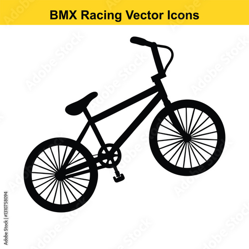 BMX Rider Silhouette Vector High-Flying Cycling Maneuvers.
