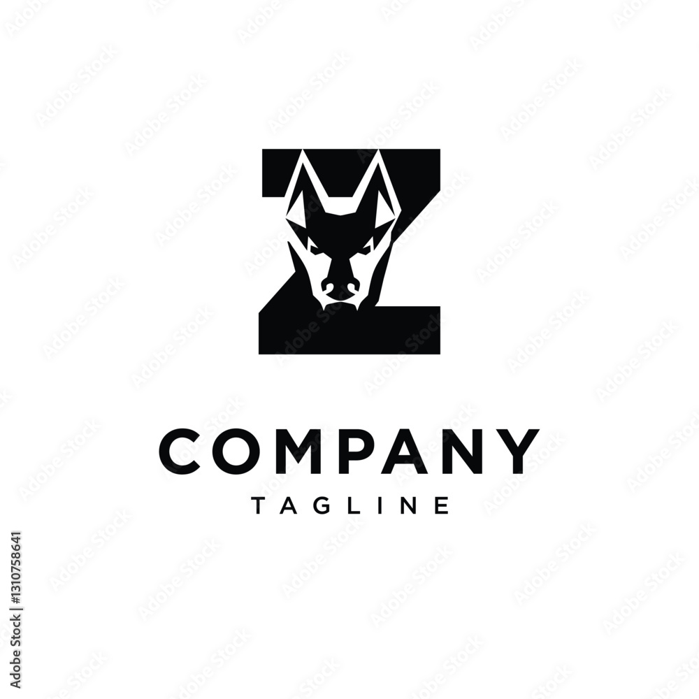 Naklejka premium Letter Z Belgian Malinois Logo Icon Vector