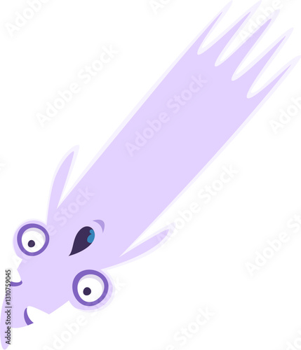 Halloween font punctuation slash spooky monster character. Bizarre fantasy creature ABC typeset punctuation sign, spooky ghost monster personage vector English alphabet special symbol or font element