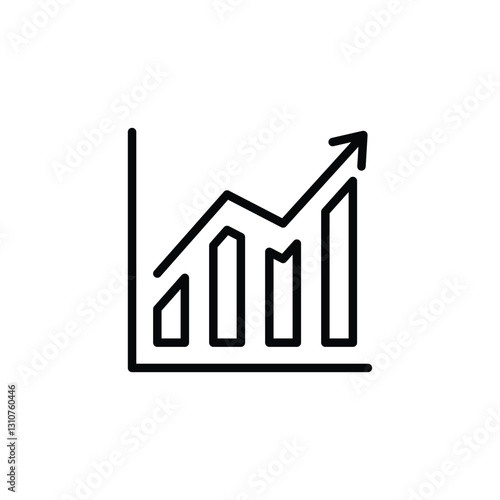 growing graph icon vector. Growths chart collection icon