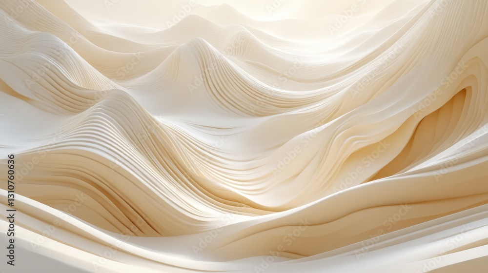 Fototapeta premium Beautiful abstract undulating landscape with soft lines and subtle shading