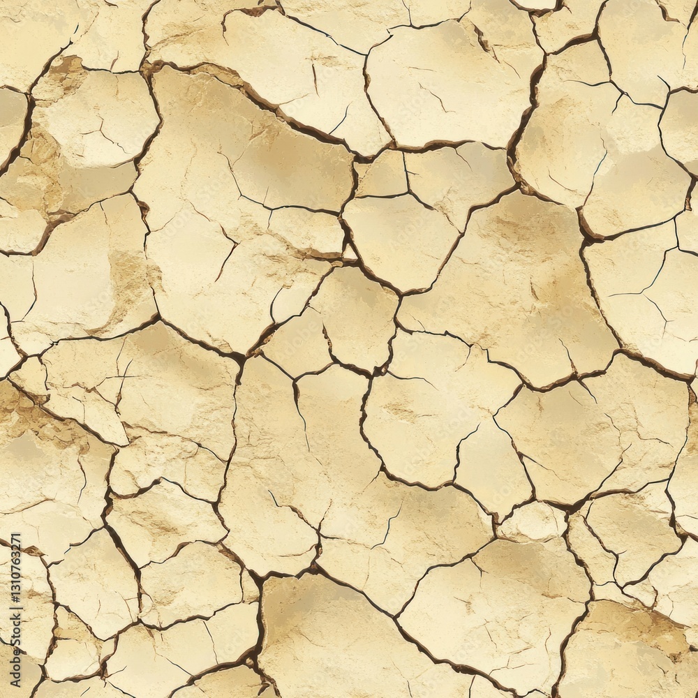 Obraz premium Cracked, dry, beige earth texture. (1)