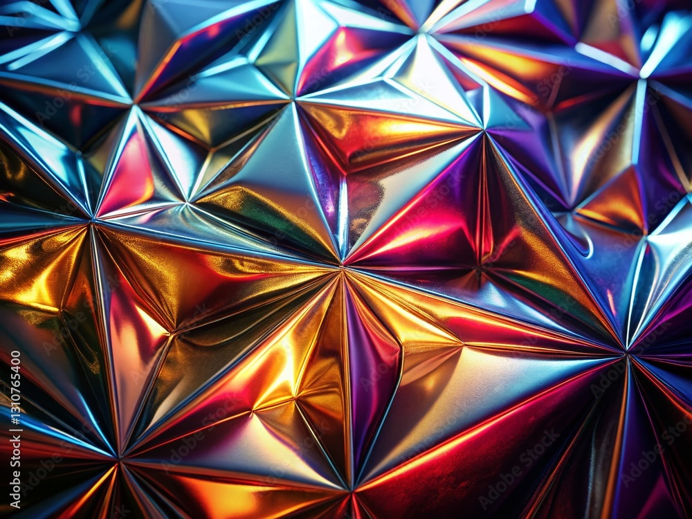 Panoramic Metallic Foil Background: High Contrast Geometric Design Panoramic Metallic Foil Background: High Contrast Geometric Design