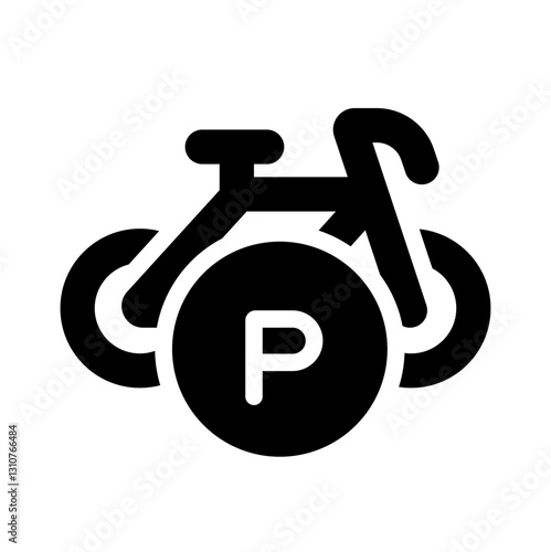 bicycle parking glyph icon style