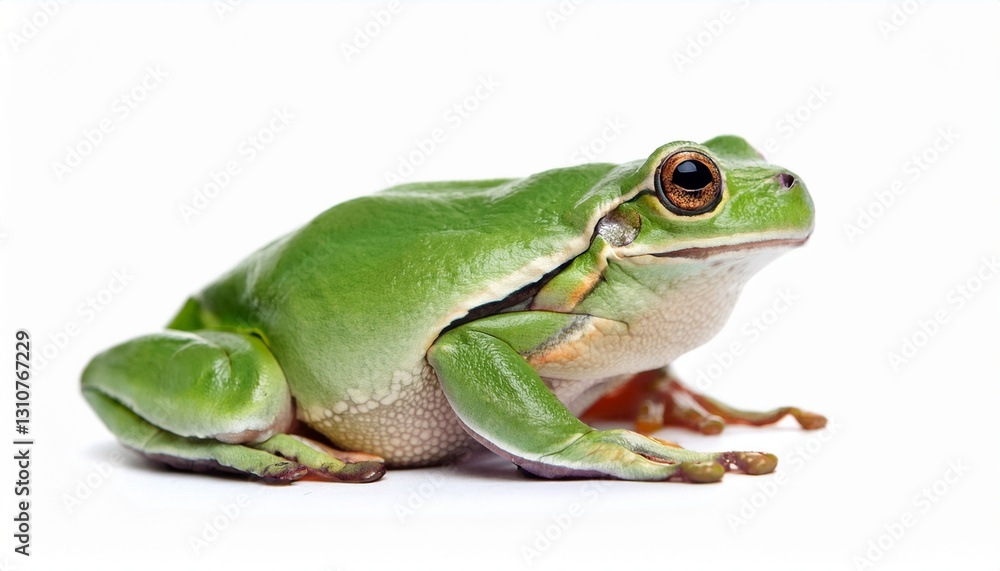 european tree frog hyla arborea isolated on white background sideview european tree frog hyla arborea isolated on white background sideview