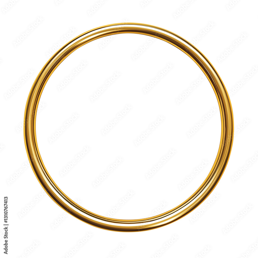 golden circle frame isolated on transparent white background, clipping path golden circle frame isolated on transparent white background, clipping path