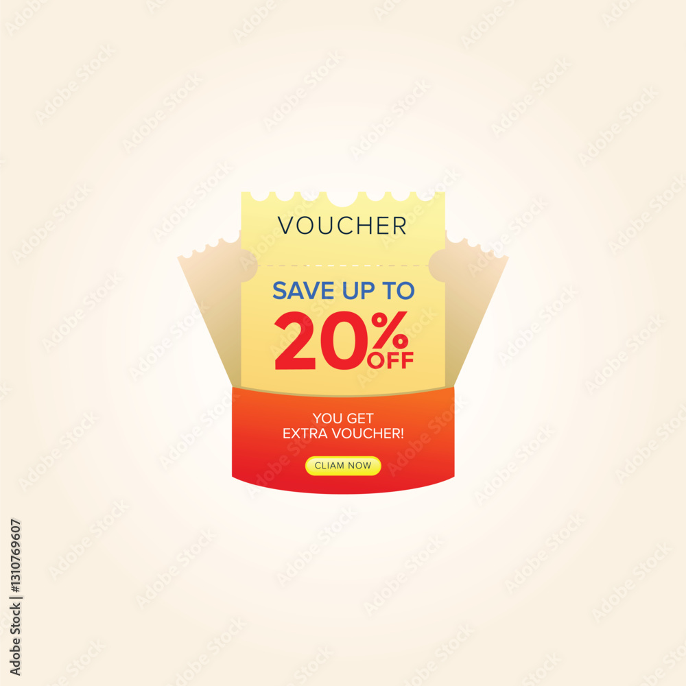 Fototapeta premium Gift Coupon, Coupon set, coupons, discount coupon, gift voucher, coupon book. coupon code. 3d voucher vector