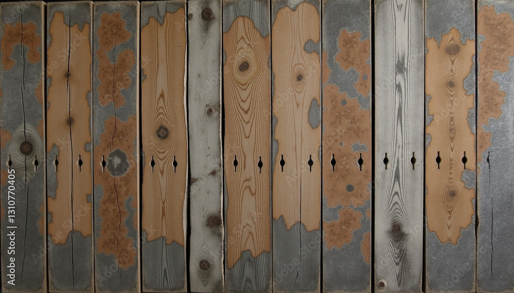 Fototapeta premium Brown Weathered Barn Wood with Nails for Authentic Backgrounds