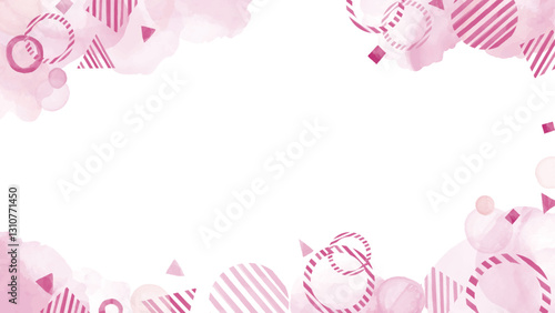 水彩風　ラフでポップな春フレーム2