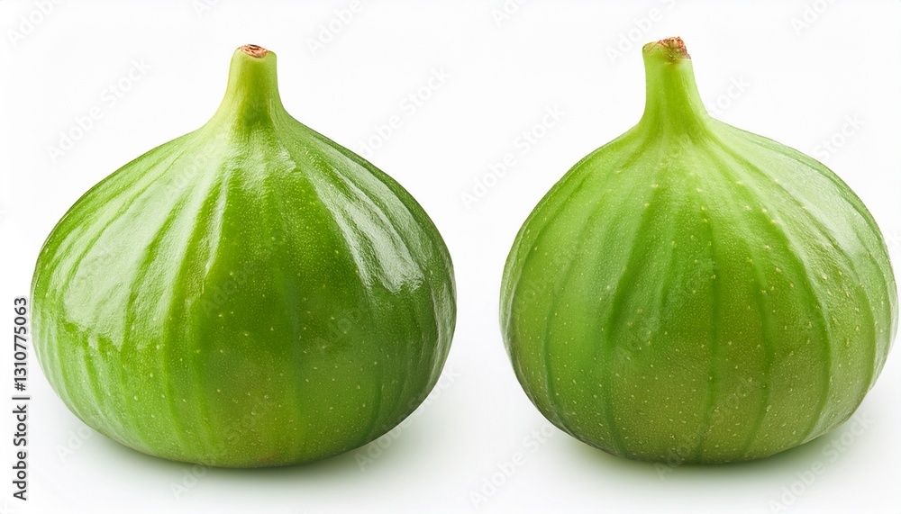 Fototapeta premium green fig isolated on white background full depth of field