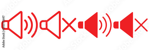 Speakers Icon Set. Volume icon. Loudspeaker icon vector. No speaker icon. Sound Icons. speaker mute icon sign. vector illustrator. 
