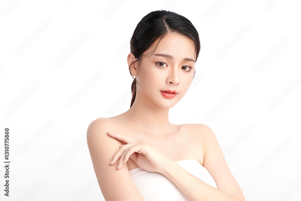 Beautiful young asian woman with clean fresh skin on white background, Face care, Facial treatment, Cosmetology, beauty and spa, Asian women portrait. Beautiful young asian woman with clean fresh skin on white background, Face care, Facial treatment, Cosmetology, beauty and spa, Asian women portrait.