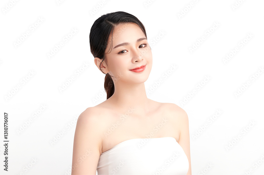 Beautiful young asian woman with clean fresh skin on white background, Face care, Facial treatment, Cosmetology, beauty and spa, Asian women portrait. Beautiful young asian woman with clean fresh skin on white background, Face care, Facial treatment, Cosmetology, beauty and spa, Asian women portrait.