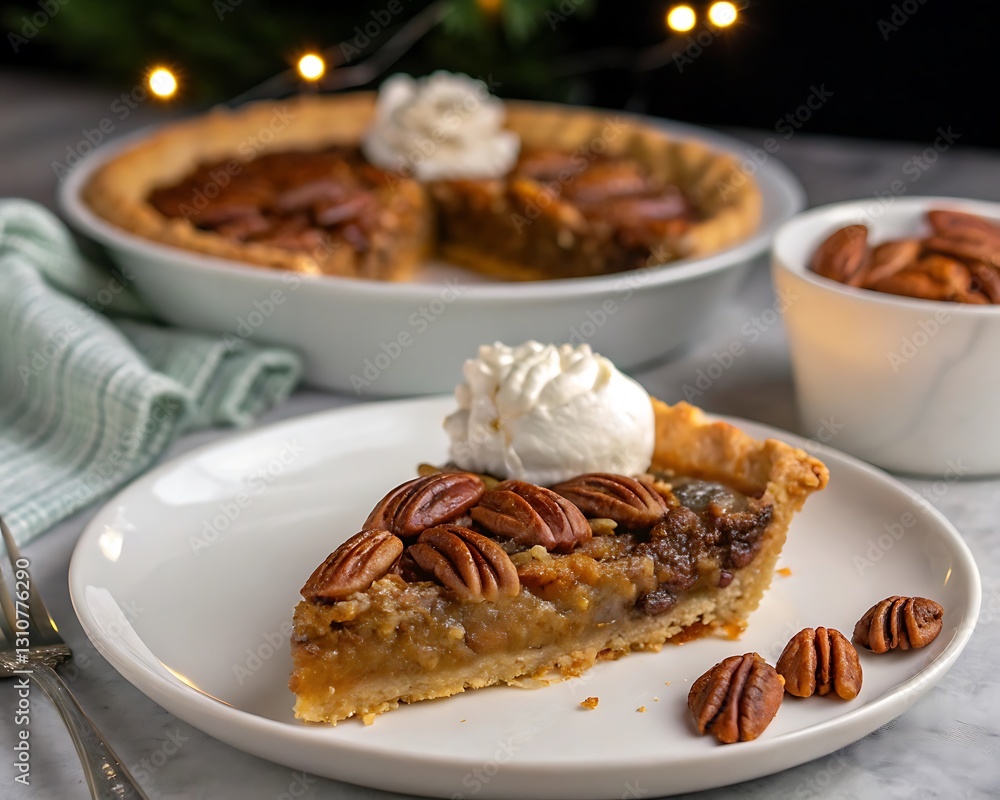 Irresistible Slice of Pecan Pie with Whipped Cream – A Perfect Holiday Dessert Irresistible Slice of Pecan Pie with Whipped Cream – A Perfect Holiday Dessert