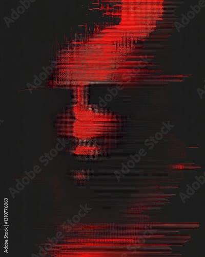 디지털 글리치 얼굴 아트 AI 생성