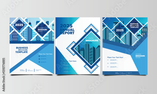 Collection of City Background Business Book Cover Design Template