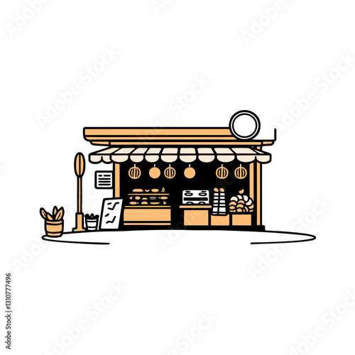 Outline set of food courts vector icons for web design isolated on white background