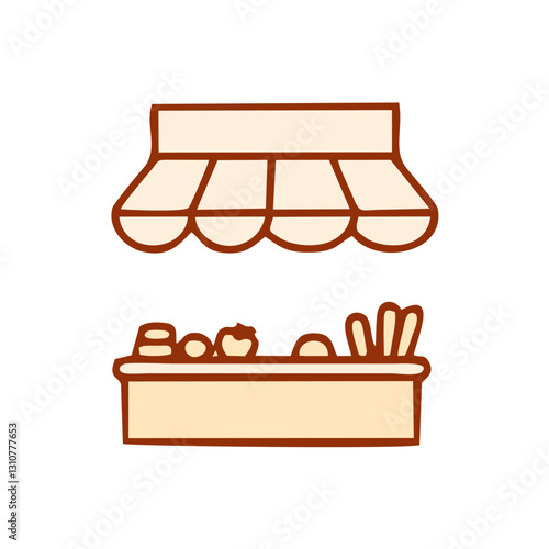 Outline set of food courts vector icons for web design isolated on white background