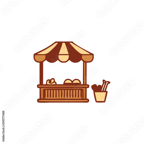 Outline set of food courts vector icons for web design isolated on white background