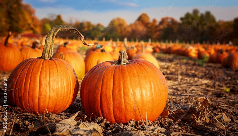 ripe pumpkins in a pumpkin patch in the autumn ripe pumpkins in a pumpkin patch in the autumn