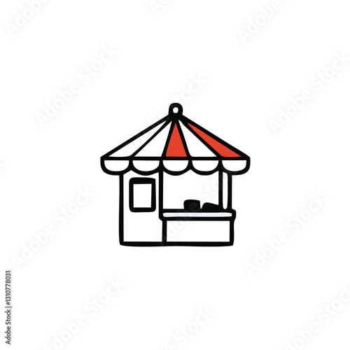 Outline set of food courts vector icons for web design isolated on white background
