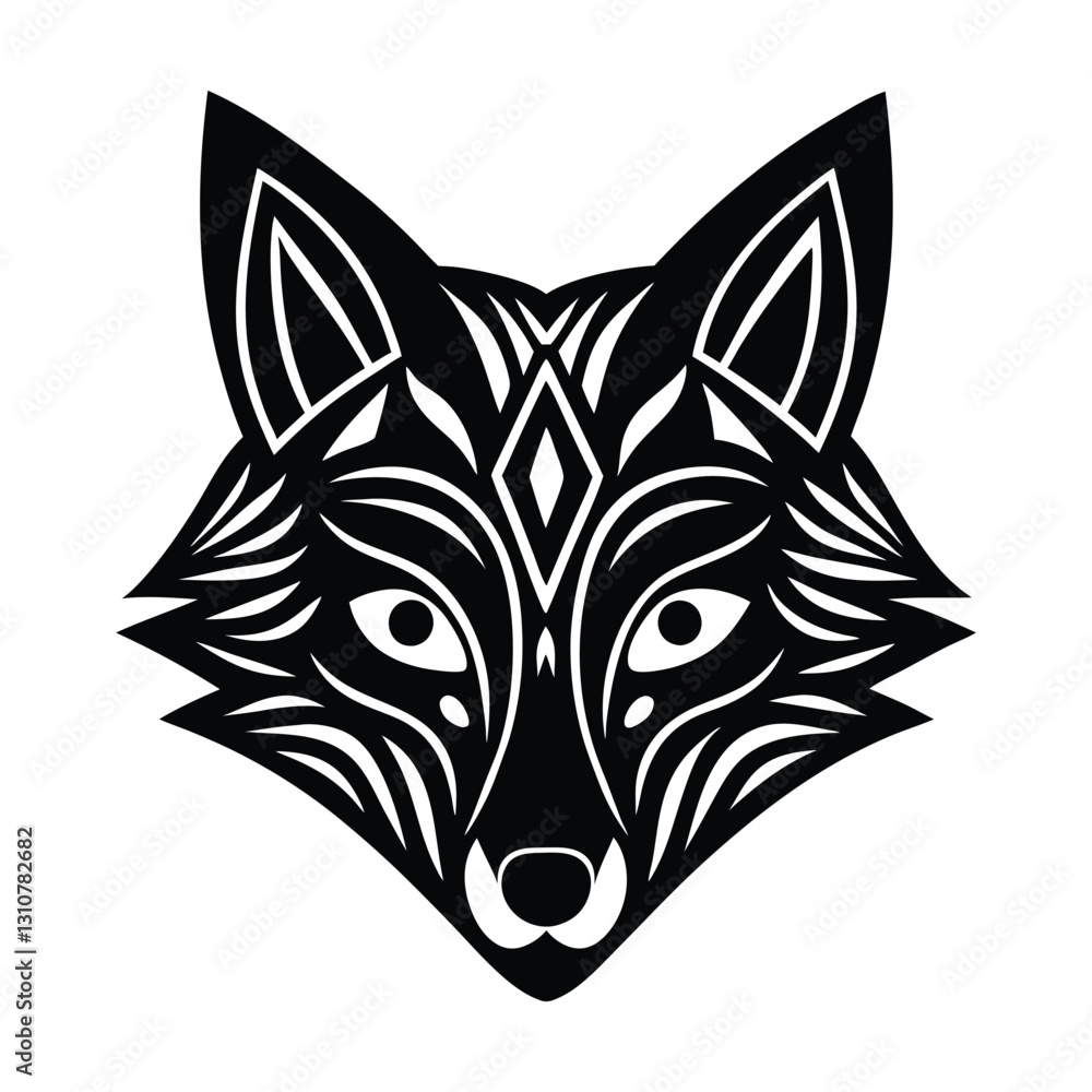 Fototapeta premium fox head silhouette