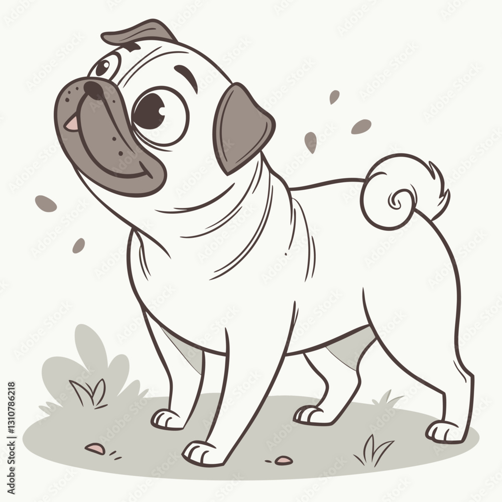 Fototapeta premium Pug Dog Vector