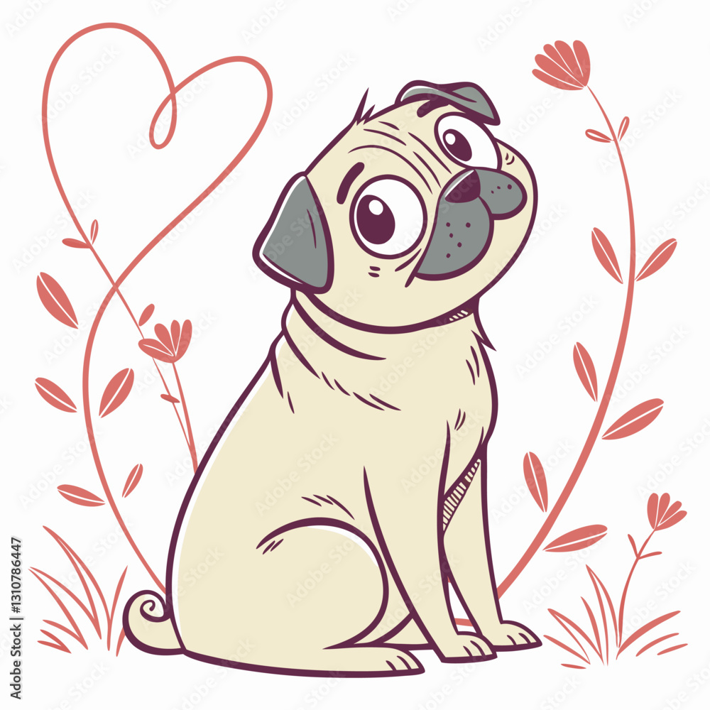 Fototapeta premium Pug Dog Vector