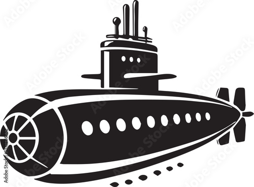 black Submarine vector illustration, black Submarine silhouette vector, Submarine logo vector, Submarine silhouette vector black and white
