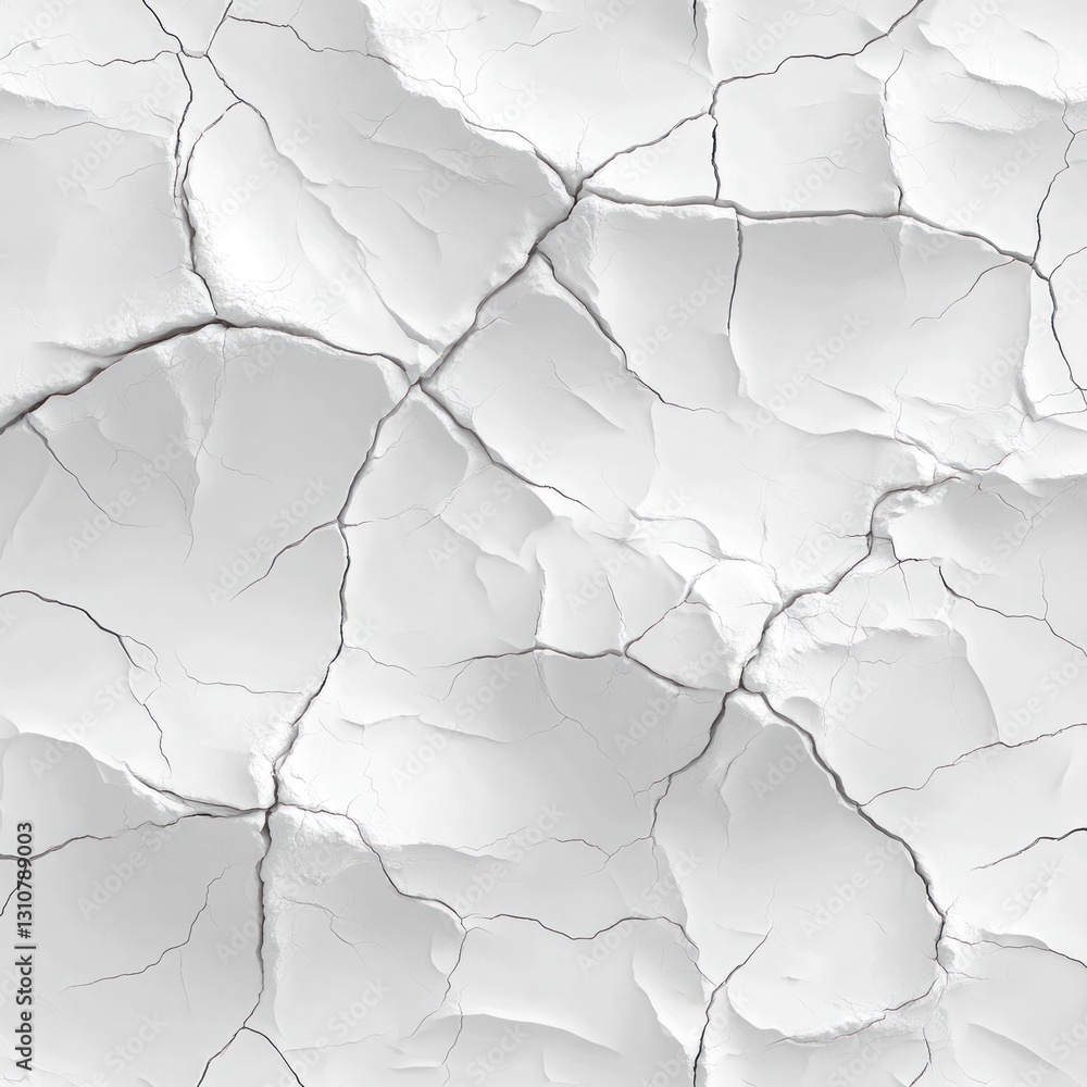 Naklejka premium Cracked white texture, abstract background.
