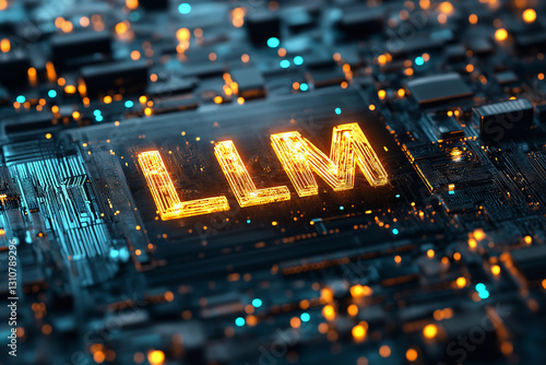 Large language model concept, the letters 