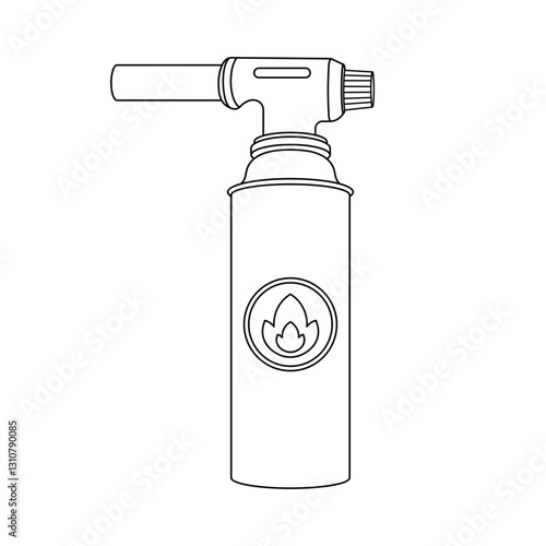 Hand drawn kids drawing vector illustration blowtorch cartoon isolated