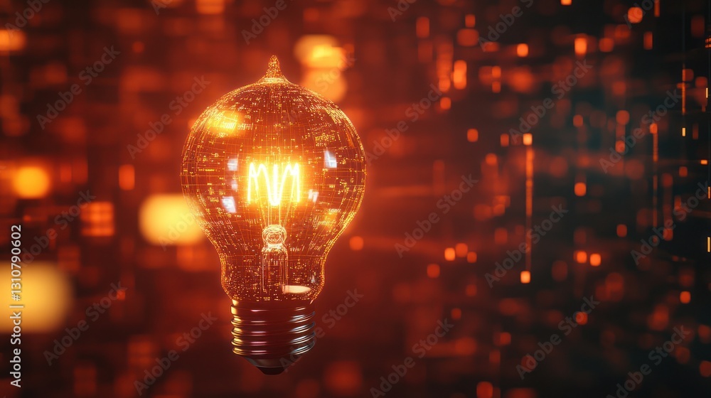 Illuminating Innovation: A Digital Lightbulb Concept Illuminating Innovation: A Digital Lightbulb Concept