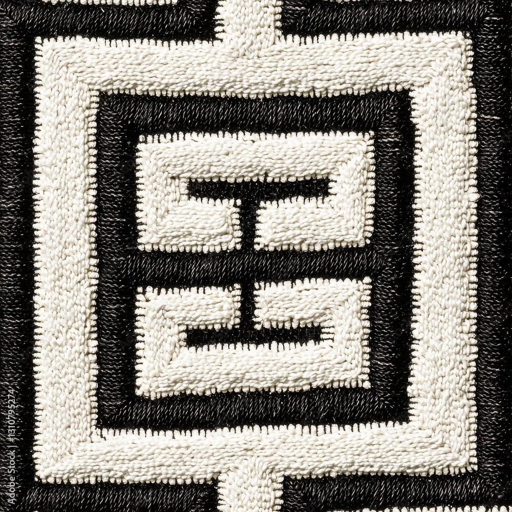 Classic Greek Key Textile Pattern with Meander Motif Design Classic Greek Key Textile Pattern with Meander Motif Design